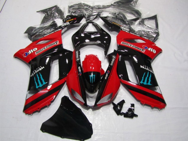 Carenagem ZX6R 07-08 - Vermelho Preto Monster Carenagem ZX6R 07-08 - Vermelho Preto Monster