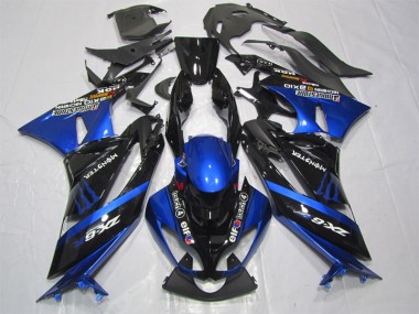 Carenagem ZX6R 09-12 - Preto Azul Monster