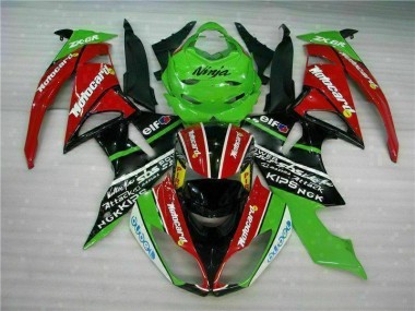 Carenagem ZX6R 09-12 - Preto Vermelho Verdecard