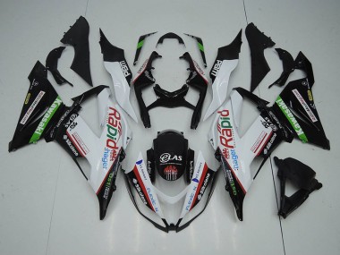 Carenagem ZX6R 13-18 - Preto Branco Rapid Hager