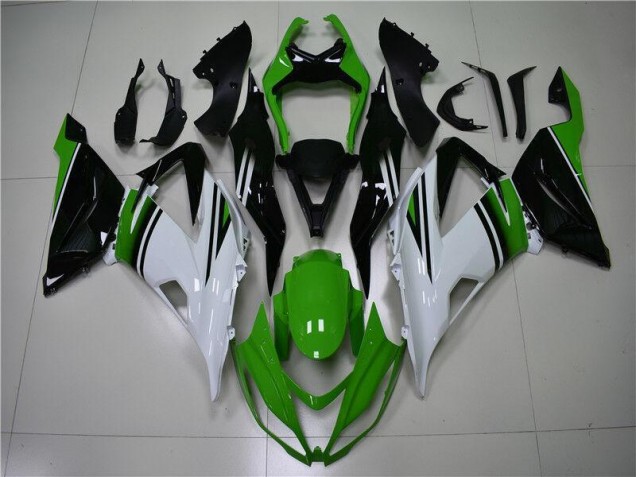 Carenagem ZX6R 13-18 - Verde Branco Preto Carenagem ZX6R 13-18 - Verde Branco Preto