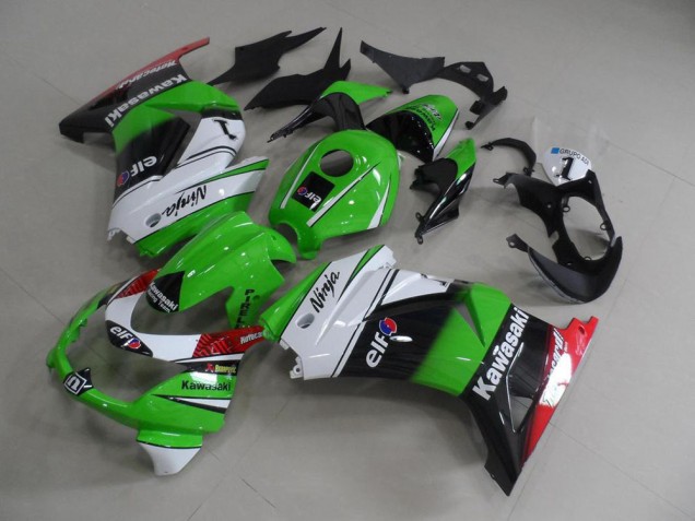 Carroçaria ZX 250R 08-12 - Verde Branco Preto Carroçaria ZX 250R 08-12 - Verde Branco Preto