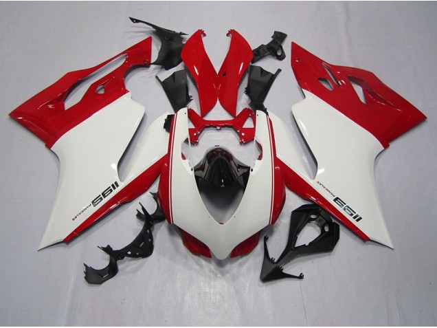 Injeção Kit Carenagem Ducati 1199 11-14 - Branco Vermelho Injeção Kit Carenagem Ducati 1199 11-14 - Branco Vermelho