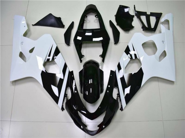 Injeção Kit Carenagem GSXR 600 / 750 K4 04-05 - Branco Preto Injeção Kit Carenagem GSXR 600 / 750 K4 04-05 - Branco Preto