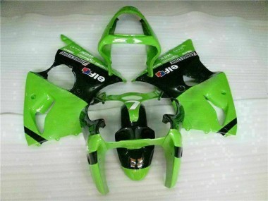 Injeção Kit Carenagem ZX6R 00-02 - Verde Preto