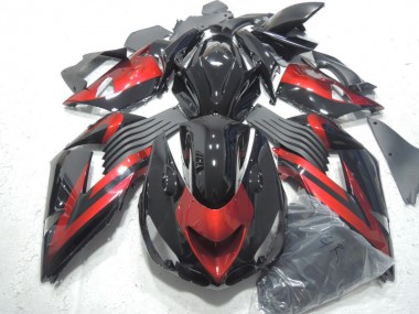 Injeção Kits Carenagem ZX14R ZZR 1400 06-11 - Preto Vermelho