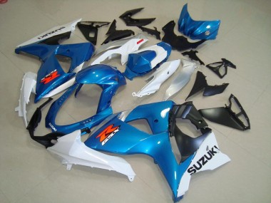 Kit Carenagem GSXR 1000 K9 09-16 - Azul & Branco Estilo OEM