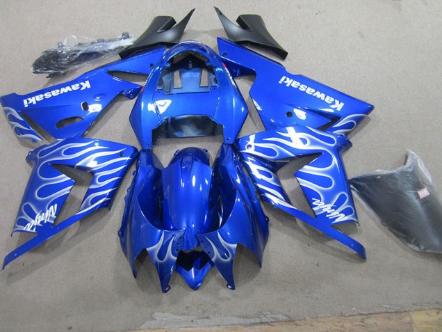 Kit Carenagem ZX10R 03-05 - Azul Branco Chama Kit Carenagem ZX10R 03-05 - Azul Branco Chama