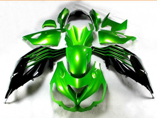 Kit Carenagem ZX14R ZZR 1400 12-21 - Preto Verde