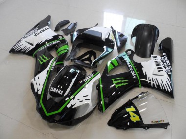 Kits Carenagem R1 00-01 - Preto Branco Verde Monster