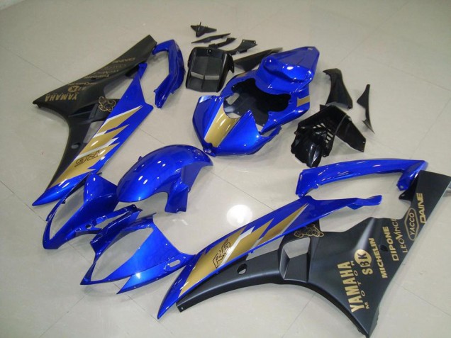 Kits Carenagem R6 06-07 - Preto Azul & Ouro Adesivo Kits Carenagem R6 06-07 - Preto Azul & Ouro Adesivo