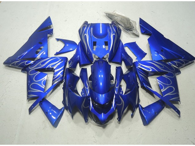 Kits Carenagem ZX10R 03-05 - Azul Branco Chama Kits Carenagem ZX10R 03-05 - Azul Branco Chama