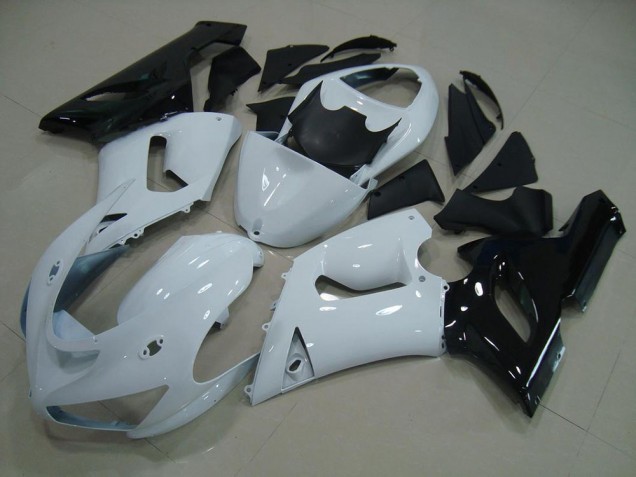 Kits Carenagem ZX6R 05-06 - Branco Preto Kits Carenagem ZX6R 05-06 - Branco Preto