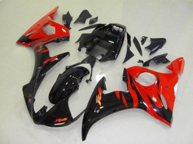Plásticos R6 03-05 - Preto Vermelho Chama